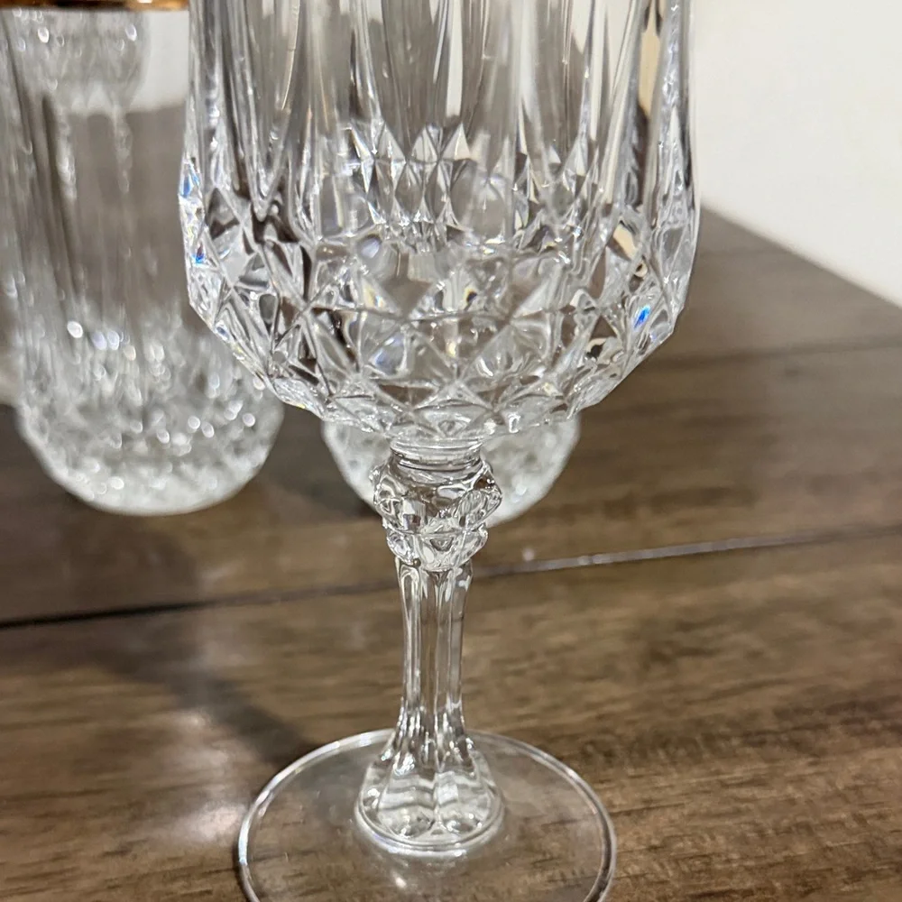 Vintage Cristal d’Arques France 24% Lead Crystal Glasses with Gold Rim – Set of - Picture 6 of 11
